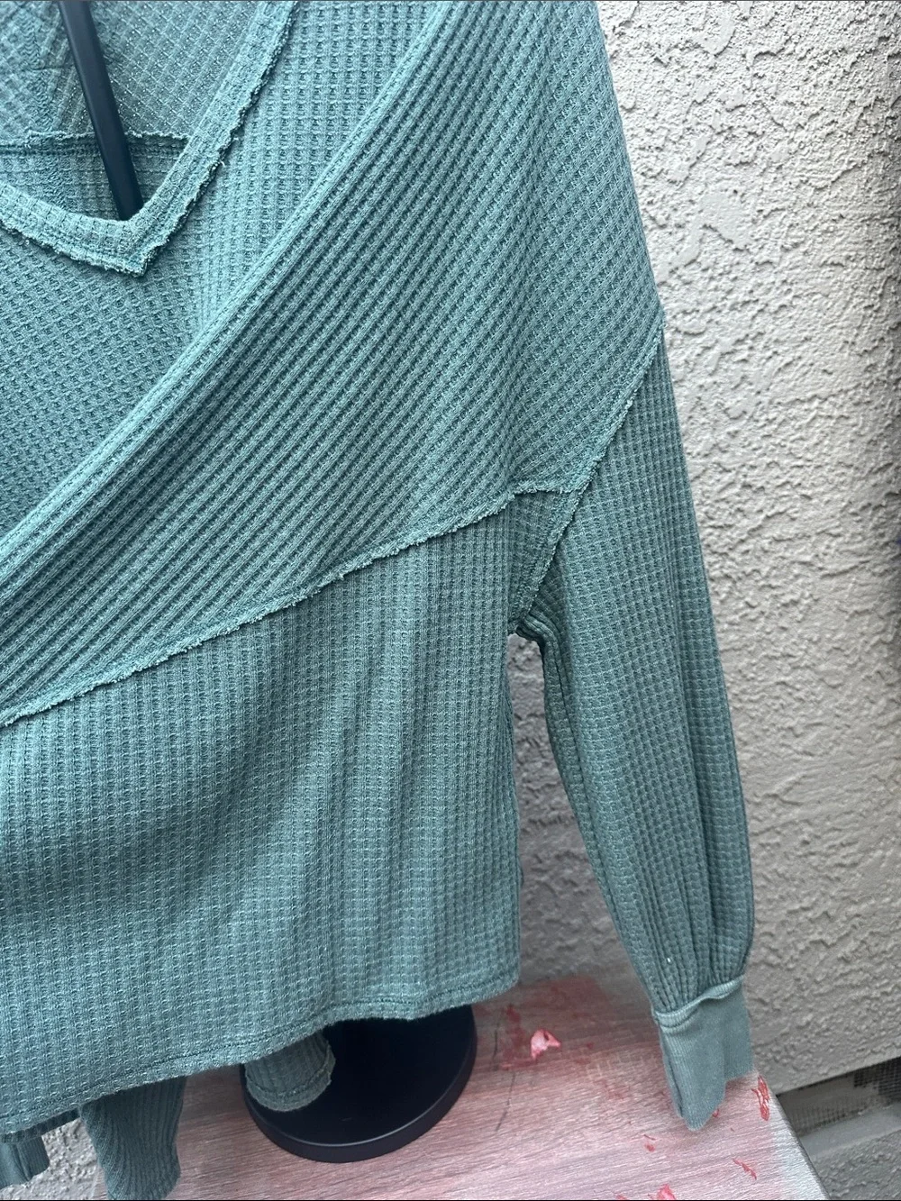 Free People Gem Coraline Oversized V-Neck Sweater - green color